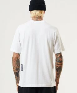 Afends Mens Crypto - Organic Retro T-Shirt - White