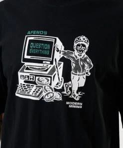 Afends Mens Ripple - Organic Oversized Graphic T-Shirt - Black