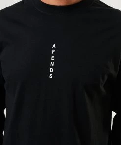 Afends Mens Machine - Recycled Long Sleeve T-Shirt - Black Clothing