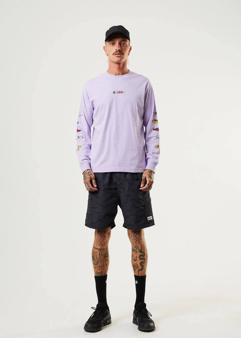 Afends Mens Wahzoo - Recycled Long Sleeve Graphic T-Shirt - Tulip 3 Afends Mens Wahzoo - Recycled Long Sleeve Graphic T-Shirt - Tulip