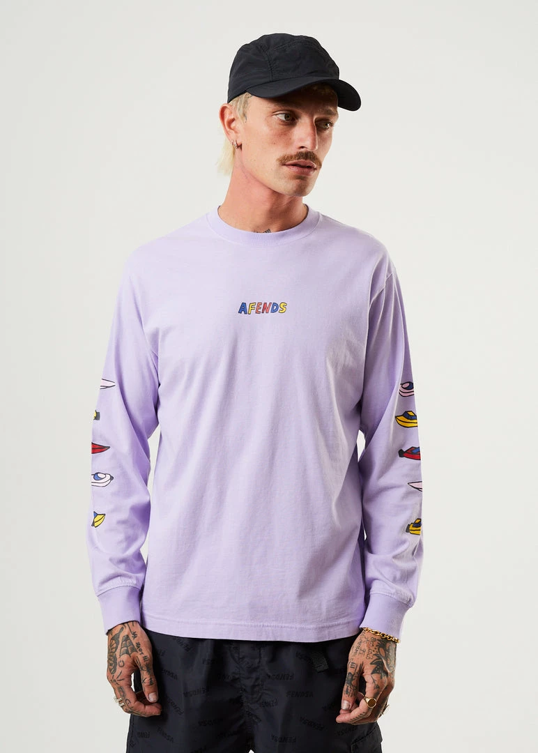 Afends Mens Wahzoo - Recycled Long Sleeve Graphic T-Shirt - Tulip 1 Afends Mens Wahzoo - Recycled Long Sleeve Graphic T-Shirt - Tulip