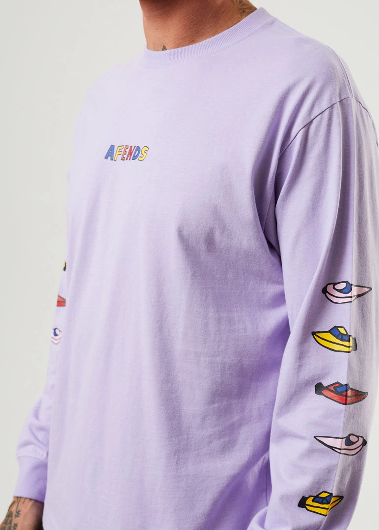 Afends Mens Wahzoo - Recycled Long Sleeve Graphic T-Shirt - Tulip 2 Afends Mens Wahzoo - Recycled Long Sleeve Graphic T-Shirt - Tulip