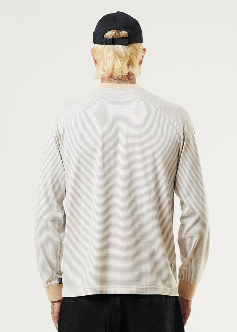 Afends Mens System - Recycled Striped Long Sleeve T-Shirt - Bone Clothing 5 Afends Mens System - Recycled Striped Long Sleeve T-Shirt - Bone Clothing
