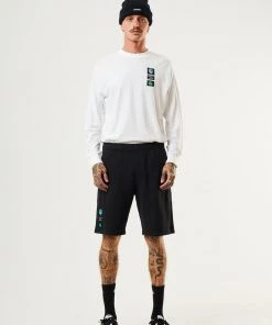 Afends Mens Build It - Hemp Elastic Waist Shorts - Black