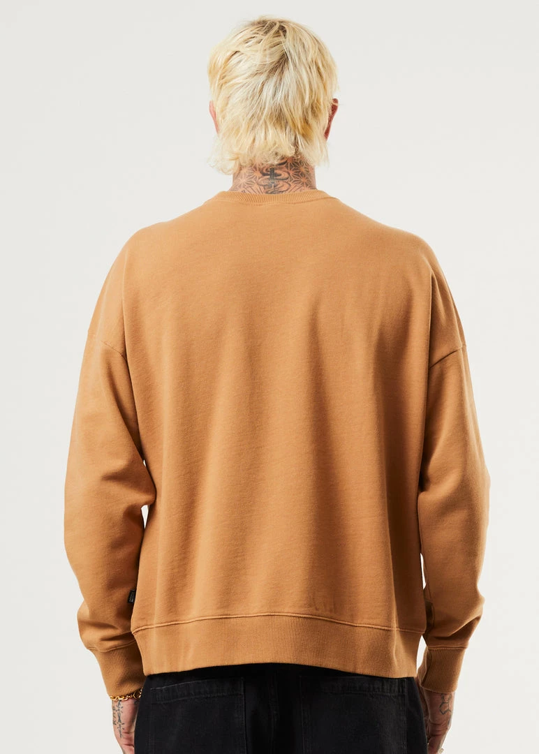 Clothing Afends Mens Machine - Recycled Crew Neck Jumper - Chestnut 4 Clothing Afends Mens Machine - Recycled Crew Neck Jumper - Chestnut