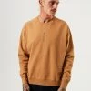 Clothing Afends Mens Machine - Recycled Crew Neck Jumper - Chestnut