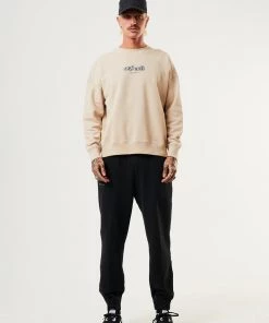 Clothing Afends Mens Crypto - Organic Crew Neck Jumper - Bone