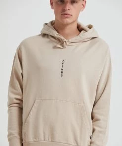 Afends Mens Machine - Recycled Hoodie - Bone Clothing