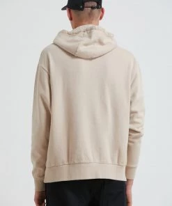 Afends Mens Machine - Recycled Hoodie - Bone Clothing