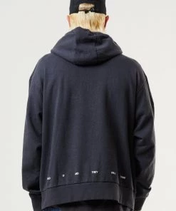 Clothing Afends Mens Build It - Hemp Graphic Hoodie - Charcoal