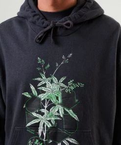 Clothing Afends Mens Build It - Hemp Graphic Hoodie - Charcoal