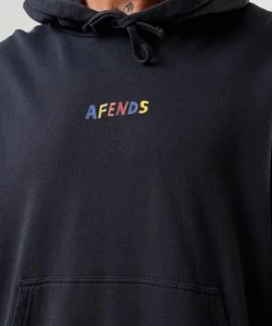 Clothing Afends Mens Wahzoo - Recycled Hoodie - Charcoal