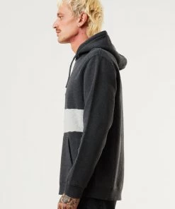 Afends Mens Panel - Organic Hoodie - Black Marle Clothing