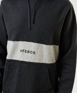 Afends Mens Panel - Organic Hoodie - Black Marle Clothing