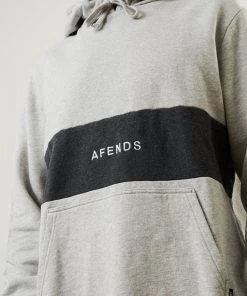 Afends Mens Panel - Organic Hoodie - Grey Marle