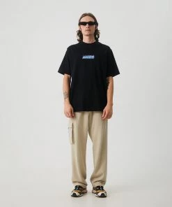 Afends Mens Chromed - Recycled Retro T-Shirt - Black