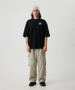 NEW ARRIVALS Afends Mens Metal - Recycled Oversized T-Shirt - Black