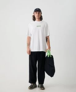 NEW ARRIVALS Afends Mens Drip - Hemp Retro T-Shirt - White