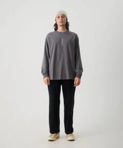 Afends Mens Luxury - Recycled Long Sleeve T-Shirt - Steel NEW ARRIVALS