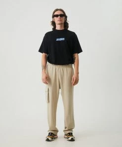 Afends Mens Chromed - Recycled Sweat Pants - Cement NEW ARRIVALS