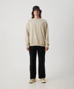 Afends Mens Luxury - Recycled Crew Neck Jumper - Cement 11 Afends Mens Luxury - Recycled Crew Neck Jumper - Cement
