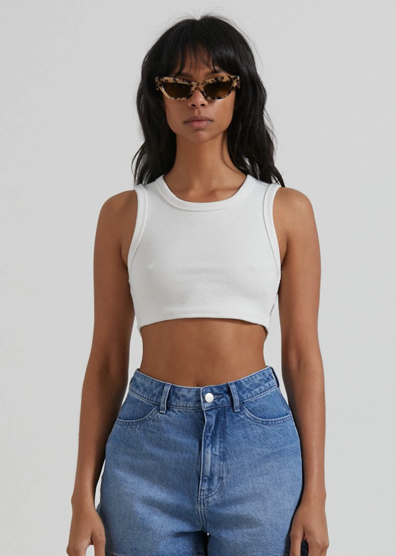 Afends Womens Chloe - Hemp Ribbed Crop Tank - Off White RIBBED STAPLES 1 Afends Womens Chloe - Hemp Ribbed Crop Tank - Off White RIBBED STAPLES