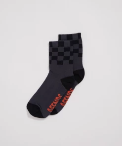 Clothing Afends Unisex Operator - Recycled Crew Socks - Charcoal