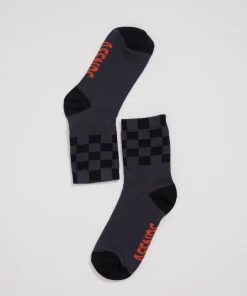 Clothing Afends Unisex Operator - Recycled Crew Socks - Charcoal