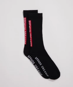 Afends Unisex Razor - Organic Crew Socks - Black