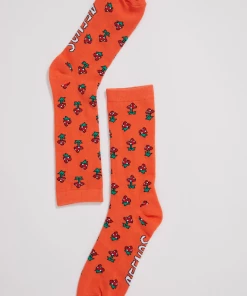 Afends Unisex Mushy - Recycled Crew Socks - Coral