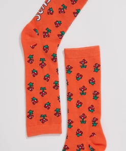 Afends Unisex Mushy - Recycled Crew Socks - Coral