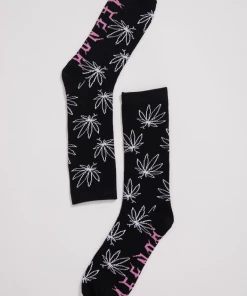 Afends Unisex Walker - Hemp Crew Socks - Black Clothing