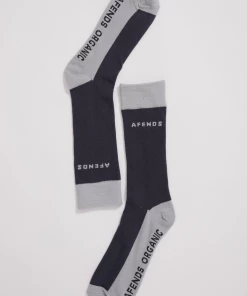 Clothing Afends Unisex Foreword - Organic Crew Socks - Charcoal