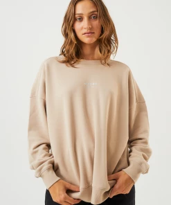 Afends Unisex Solitude - Unisex Organic Crew Neck Jumper - Bone