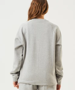 Clothing Afends Unisex Monopoly - Unisex Organic Crew Neck Jumper - Grey Marle