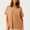 EVERYDAY ESSENTIALS Afends Womens Slay - Hemp Oversized T-Shirt - Chestnut