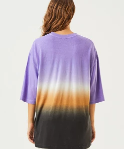 Afends Womens Fixative - Hemp Oversized T-Shirt - Plum