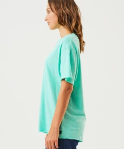 Clothing Afends Womens Paradoxic - Hemp Oversized Graphic T-Shirt - Mint