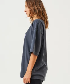 Clothing Afends Womens Solvie - Recycled Oversized Graphic T-Shirt - Charcoal