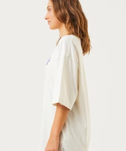 Clothing Afends Womens Tracks - Recycled Oversized T-Shirt - Off White