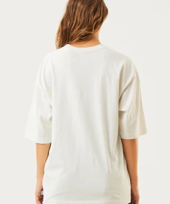 Clothing Afends Womens Tracks - Recycled Oversized T-Shirt - Off White