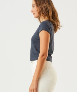 Afends Womens Dua - Recycled Baby T-Shirt - Charcoal 9 Afends Womens Dua - Recycled Baby T-Shirt - Charcoal