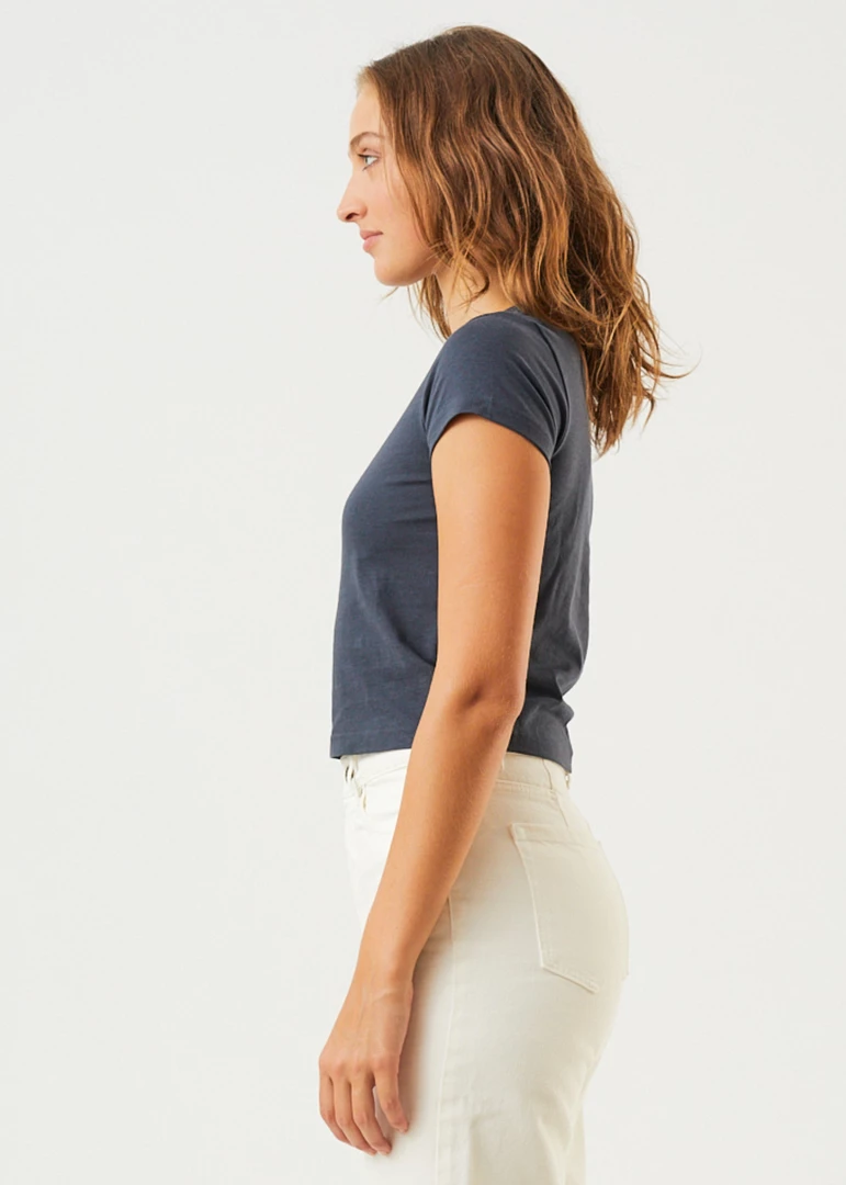 Afends Womens Dua - Recycled Baby T-Shirt - Charcoal 5 Afends Womens Dua - Recycled Baby T-Shirt - Charcoal