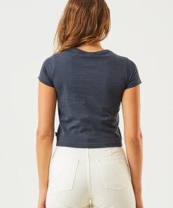 Afends Womens Dua - Recycled Baby T-Shirt - Charcoal 8 Afends Womens Dua - Recycled Baby T-Shirt - Charcoal