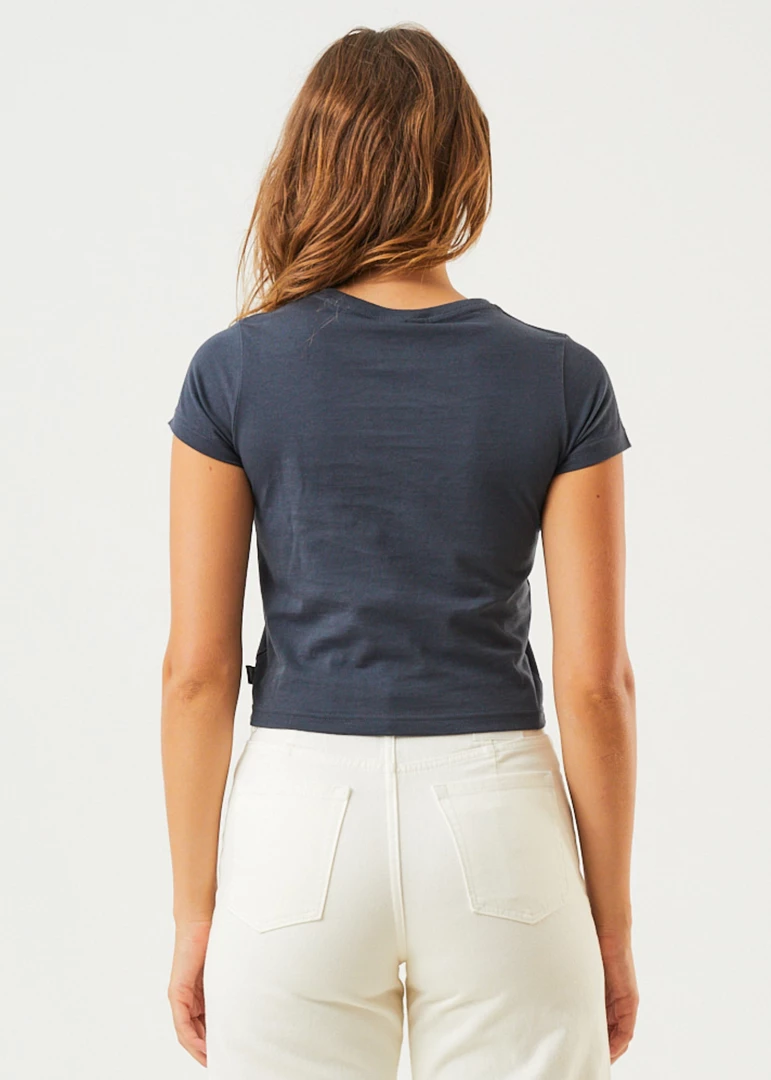 Afends Womens Dua - Recycled Baby T-Shirt - Charcoal 4 Afends Womens Dua - Recycled Baby T-Shirt - Charcoal