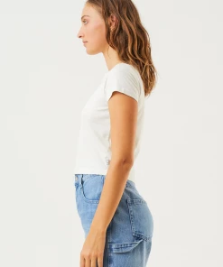 Afends Womens Dua - Recycled Baby T-Shirt - Off White Clothing