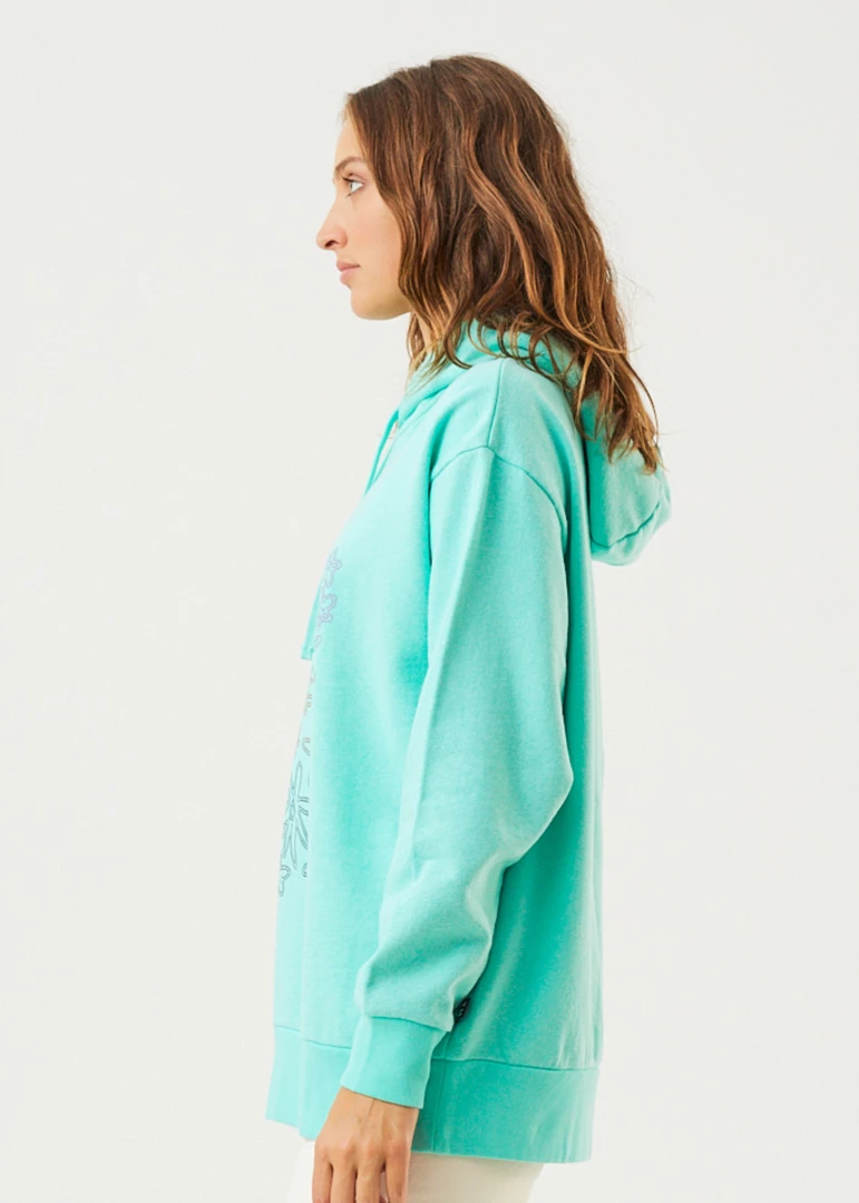 Afends Womens Ava - Hemp Graphic Hoodie - Mint Clothing 3 Afends Womens Ava - Hemp Graphic Hoodie - Mint Clothing