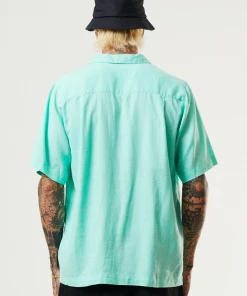 Afends Mens Daily - Hemp Cuban Short Sleeve Shirt - Mint EVERYDAY ESSENTIALS