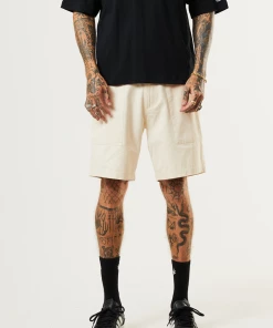 Afends Mens Chess Club - Hemp Relaxed Shorts - Natural