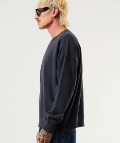 Clothing Afends Mens Wahzoo - Recycled Crew Neck Jumper - Charcoal